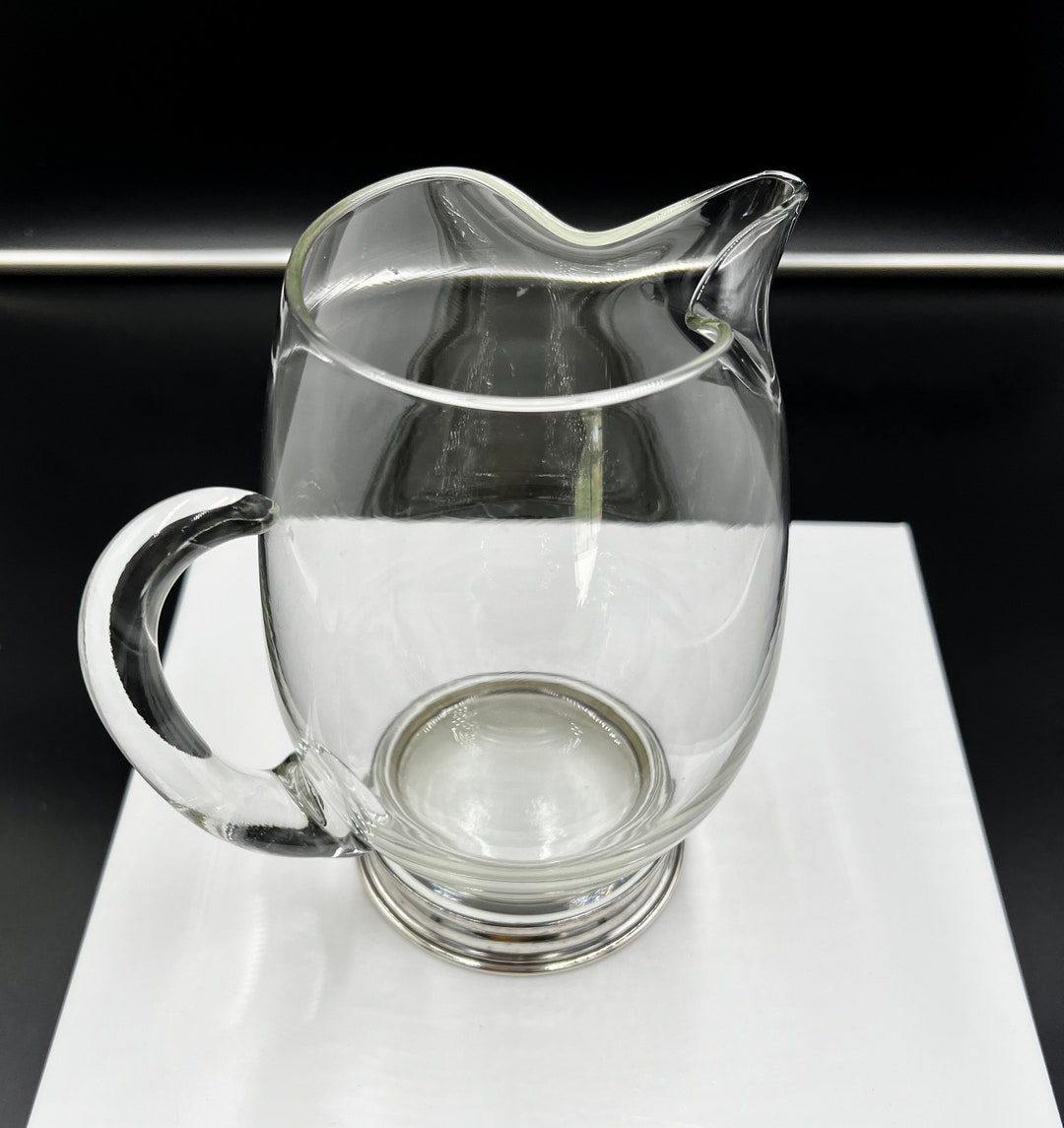 Wallace Silversmiths Glass & Sterling Juice Pitcher - Zapffe Silversmiths