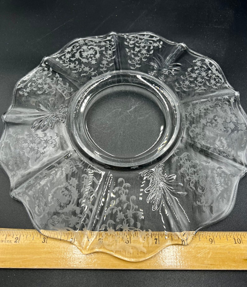 Fostoria Vintage Navarre Etched Torte Plate. Etsy