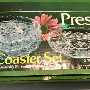 Anchor Hocking Prescut Clear Coaster Set of Six.