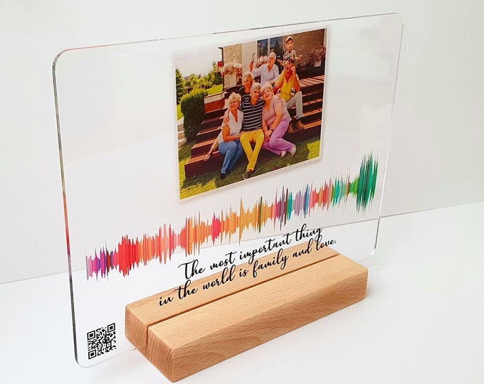 Soundwave Art QR Code and Photo, Soundwave art print, Family Gift, Family Gifts, Sound Wave Art, Custom Soundwave, Holiday Gift