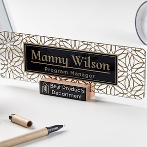 Custom name plate for desk, Personalized desk name plate, Office name sign, Office desk accessories, Workplace gift, Coworker gift