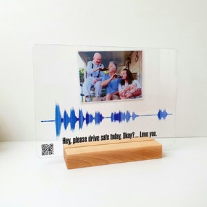 Voice Recording Gift, Gifts For Dad From Daughter, Custom Soundwave Art QR Code Plaque, Parents Anniversary Gift, Voice keepsake