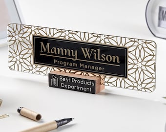 Custom name plate for desk, Personalized desk name plate, Office name sign, Office desk accessories, Workplace gift, Coworker gift