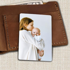 Carte portefeuille photo personnalisée recto-verso, Insertion de portefeuille photo, Premier cadeau de bébé pour la fête des pères, Cadeau d'anniversaire pour homme, Cadeau photo pour papa