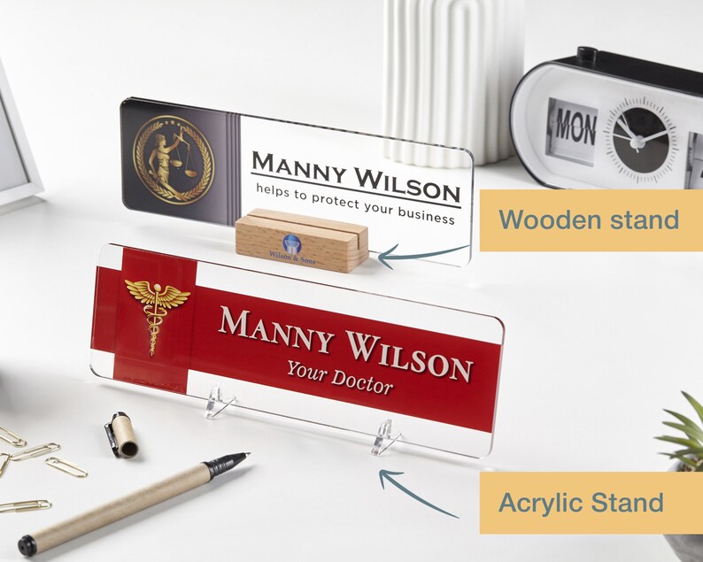 Desk Name Plate Modern Office Decor Nameplate Sign Office Etsy Canada