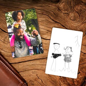 Carte portefeuille photo, insert portefeuille recto-verso personnalisé, premier cadeau sentimental de fête des pères de la part de la femme et du bébé, photo papa et moi