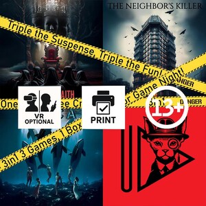 Ultimatives Murder Mystery Game Bundle | Wer Dunnit Detektiv Kit | Druckbare Krimi-Ermittlung & Psychothriller-Spiele für Spieleabend