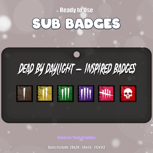 DBD Dead By Dalight - Inspired Sub Badges / Twitch Sub Badges / Streamer Badges / DBD Sub Badges / Aesthetic