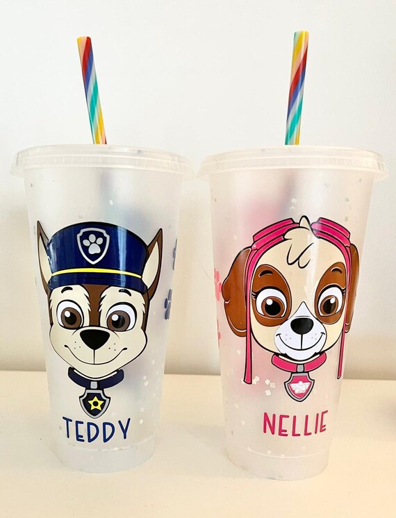 Paw Patrol Confetti Colour Changing Rainbow Cup Tumbler Kids | Etsy