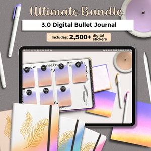 Digital Bullett Journal, Digital Bullet Journal Bundle, GoodNotes Planner, Realistic Digital Journal Bundle, iPad Planner, 2024 Planner