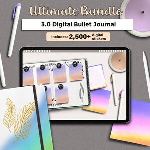 Digital Bullett Journal, Undated Digital Planner Bundle, GoodNotes Planner, Realistic Digital Journal Bundle, iPad Planner, 2024 Planner