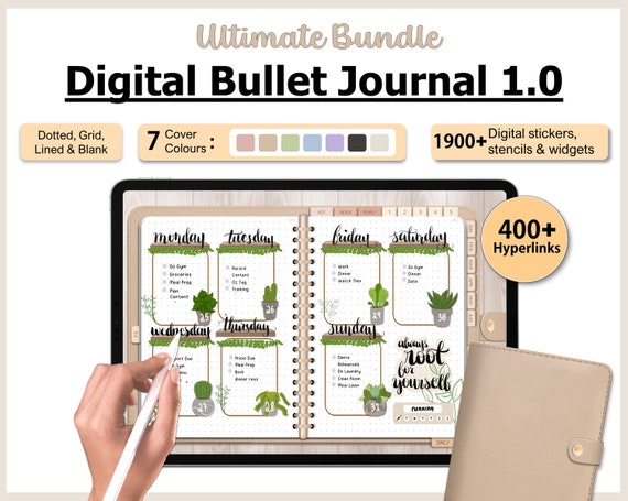 Digital Bullet Journal, Undated Digital Planner, Goodnotes Planner