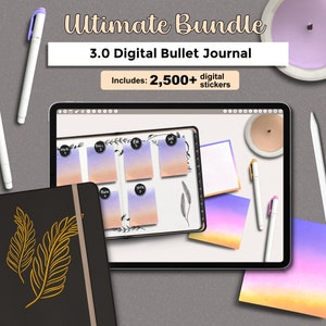 Digital Bullett Journal, Undated Digital Planner Bundle, GoodNotes Planner, Realistic Digital Journal Bundle, iPad Planner, 2024 Planner