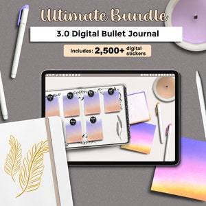 Digital Bullett Journal, Undated Digital Planner Bundle, GoodNotes Planner, Realistic Digital Journal Bundle, iPad Planner, 2024 Planner