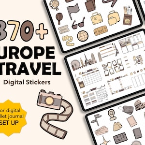 GoodNotes Stickers, Travel Clipart, Europe Stickers, Digital Stickers, Digital Journal Stickers, Digital Bullet Journal Stickers