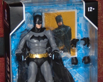 DC Multiverse Dick Grayson Batman Action Figure, Grant Morrison Batman Reborn Comics Story, Black Gray Bat Suit, Fabric Cape Collector Toy