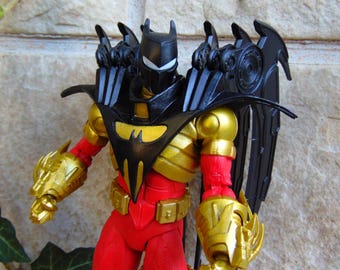 DC Comics 1990s Knightfall Azrael Batman 7 inch Action Figure, Red Gold Variant AzBats Armor, DC Multiverse Dark Knight Collectible Toy