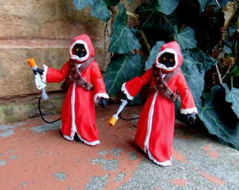 Star Wars A New Hope Holiday Jawa Action Figure Lot, Christmas Star Wrs Guys in Santa Robes, Loose Toy Collectibles
