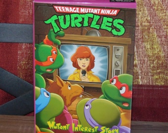 1990s Teenage Mutant Ninja Turtles Cartoon April O' Neil Animated Version Action Figure Lot + Accessories, TMNT Toys