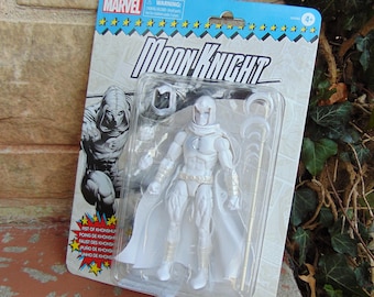 Marvel Comics Retro Moon Knight Action Figure, 1990s Style Card Art, Marvel Legends Collectible Comic Book Superheroes Series