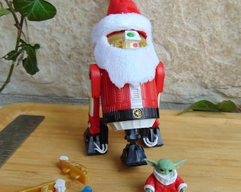 Star Wars Holiday Special Edition Santa Claus Costume R2-D2 Astromech Robot Droid Action Figure, Grogu Toy, Holiday Edition Christmas Fun