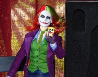 Female Lady Joker 1/6 Figure 12 inch Woman Clown Prince of Crime, One Sixth Scale Adult Collectible Action Figure, Playing Card Accessories