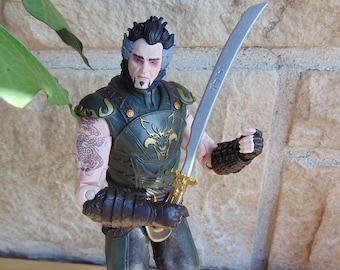 Ra’s al Ghul Action Figure, 7 Inch Dragon Armor Warlord, Fantasy Warrior with Sword DC Multiverse Villain Inspired Collectible