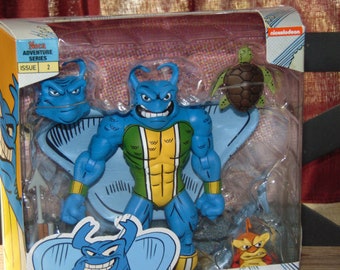 1980s Archie Comics Teenage Mutant Ninja Turtles MAN-RAY Action Figure Lot BUBBLA Sidekick, Rare TmnT Adventures Character, Neca Reel Toys