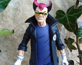 1990s TMNT Cartoon Scrag Action Figure, Rocksteady and Bebop Gang Member Mutant Giant Bat 90s Punk Accessories, Original Animated Series