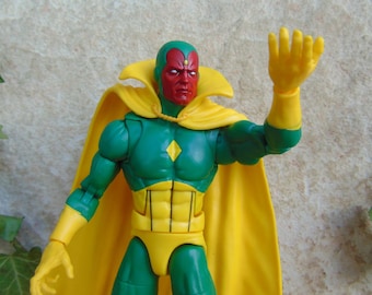 Marvel Avengers Comics VISION Action Figure, Classic Silver Age Costume,  Marvel Legends Series, Retro Superhero Display Collection