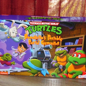 1980s Teenage Mutant Ninja Turtles Cartoon Donatello Portable Portal Generator  Animated Action Figure Playset with Accessories TMNT Toys