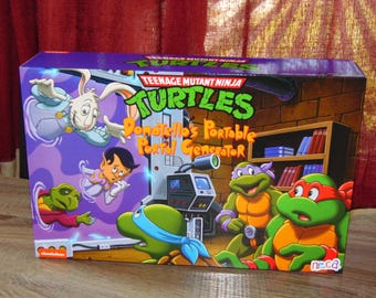 1980s Teenage Mutant Ninja Turtles Cartoon Donatello Portable Portal Generator  Animated Action Figure Playset with Accessories TMNT Toys