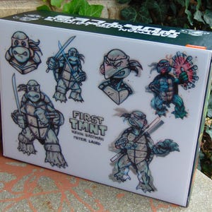 Figura de acción coleccionable de las Tortugas Ninja mutantes adolescentes de la década de 1980, versión original de boceto de cómic, recuerdos de TMNT de Kevin Eastman y Peter Laird