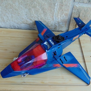1985 SWITCHBLADE Original Vintage Kenner M.A.S.K. Helicopter Jet Vehicle, Miles Mayhem Action Figure Lot, NEEDS REPAIR, 1980s Mask Cartoon
