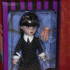 The Adams Family Living Dead Doll Wednesday Adams 10 inch Collector Toy Figure, Supernatural Cult Classic Icon, LDD Stylized Collectible