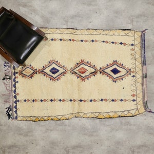 4x6 Vintage Moroccan Rug Berber Kilim Rug Beige And Blue Area Rug