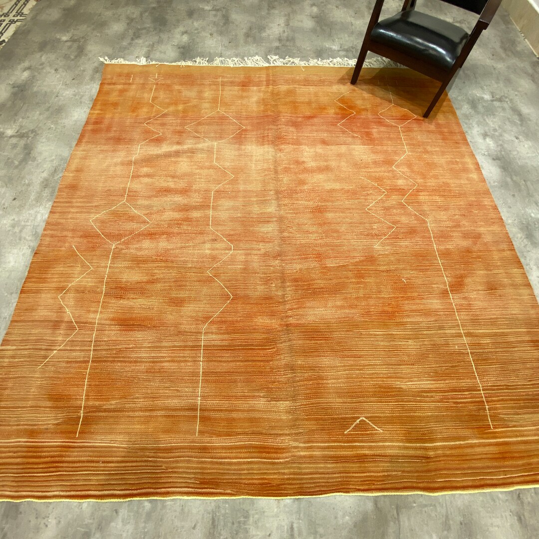 Orange Moroccan Kilim Jute Rug Tapis Berbere Berber Shag Rug - Etsy