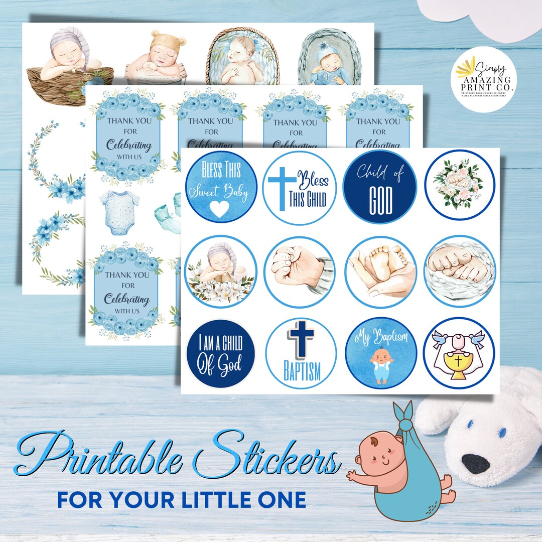 Baptism Stickers Printable / Digital Printable / Journaling - Etsy