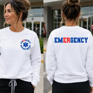 Emergency Department Shirt Png ER Nurse Design Front & Back Emergency Crew Sublimation PNG EMT Medical Shirt Healthcare Digital Download