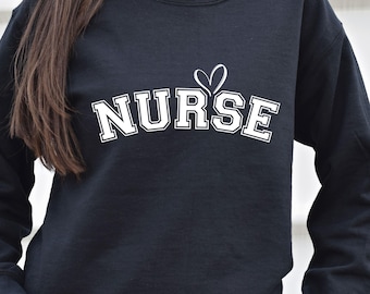 Nurse SVG PNG, Varsity Nurse Svg, Nurse Shirt, Nurse Sweatshirt Svg, Nurse Svg, Nurse Appreciation Svg Cricut, DTF, Silhouette, Sublimation