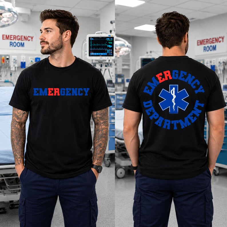 Emergency Department Shirt Png ER Nurse Design Front & Back Emergency Crew Sublimation PNG EMT Medical Shirt Healthcare Digital Download