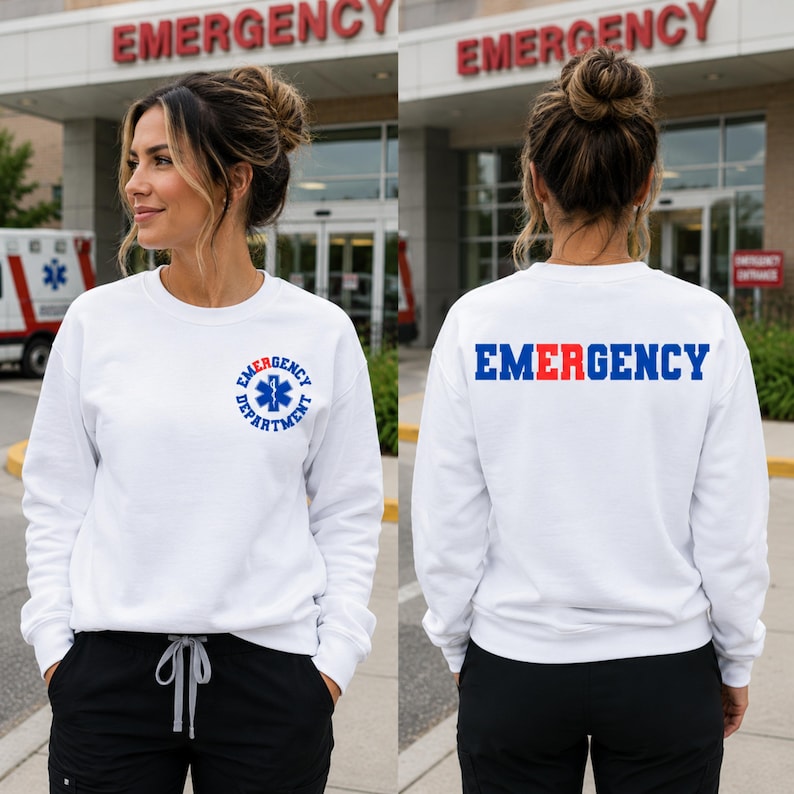 Emergency Department Shirt Png ER Nurse Design Front & Back Emergency Crew Sublimation PNG EMT Medical Shirt Healthcare Digital Download