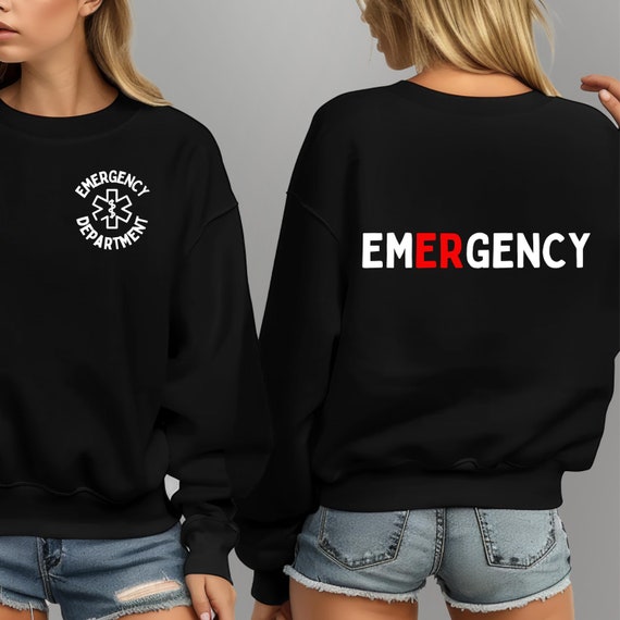 Emergency Department Sweatshirt PNG ER Nurse Healthcare Logo, Sublimation, RN png