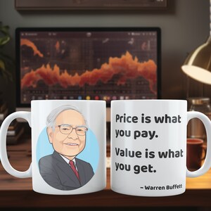 Warren Buffett quote White 11oz Ceramic Mug, investing, finance, investor, money, gift
