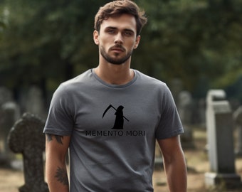 Memento Mori Themed Men's T-Shirt, Classic Unisex Crewneck T-shirt, Memento Mori  Grim Reaper Mens T-Shirt,