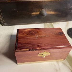 7” Cedar Keepsake or Memory Box with lock and key/ Small Cedar Box/ Valentines Gift