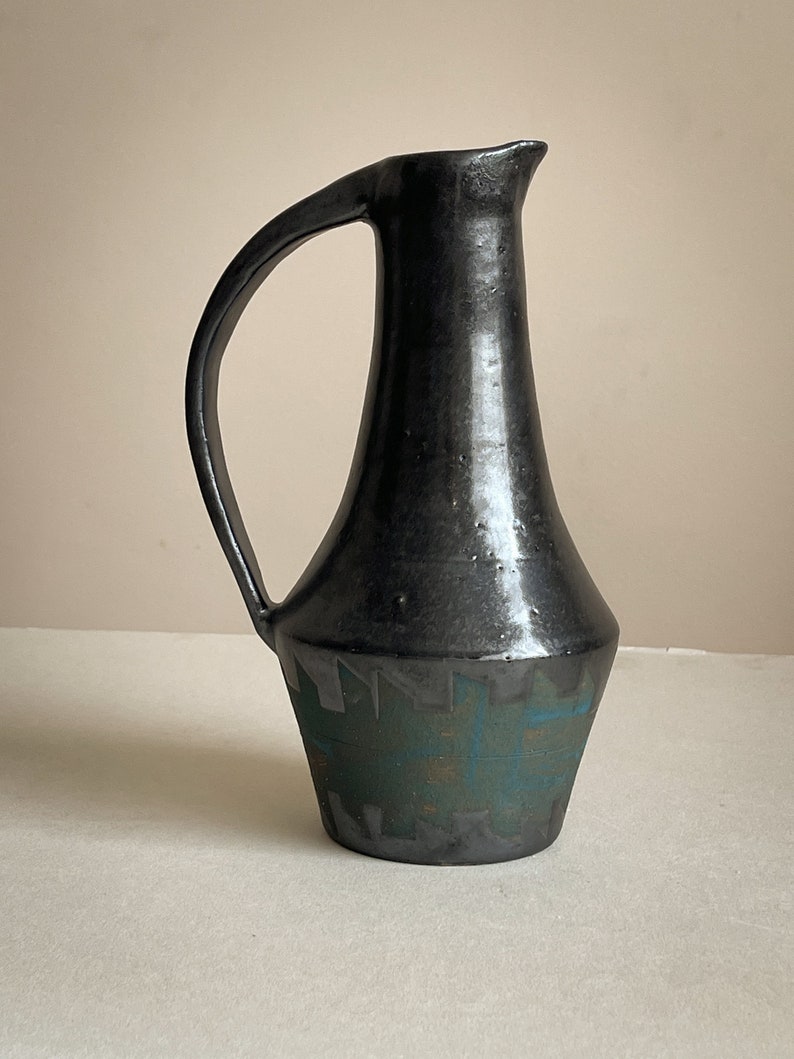 Hand made pottery water jug. Inspired by midcentury modern vase, home decore. Ikebana vases image 5