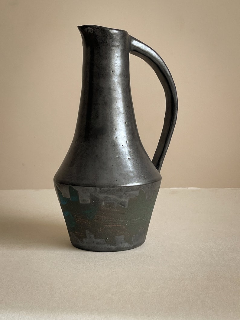 Hand made pottery water jug. Inspired by midcentury modern vase, home decore. Ikebana vases image 4