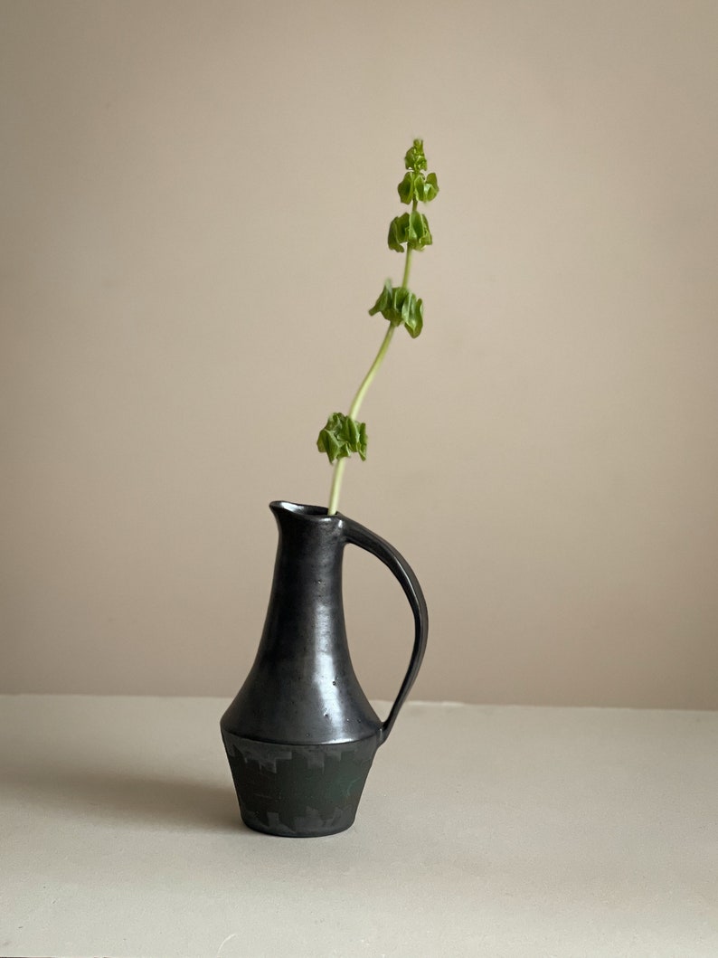 Hand made pottery water jug. Inspired by midcentury modern vase, home decore. Ikebana vases image 2