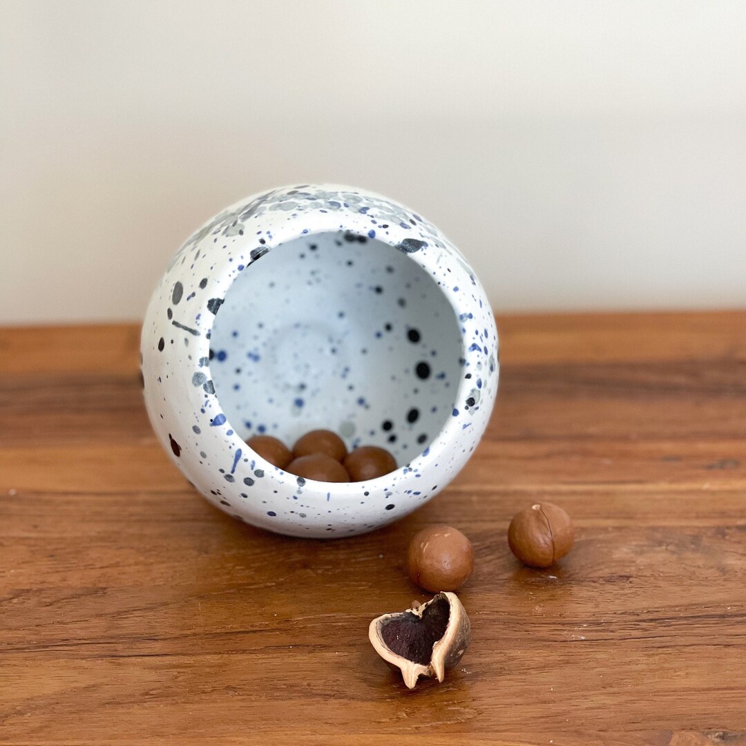 White Speckled Ice Cream Bowl Etsy